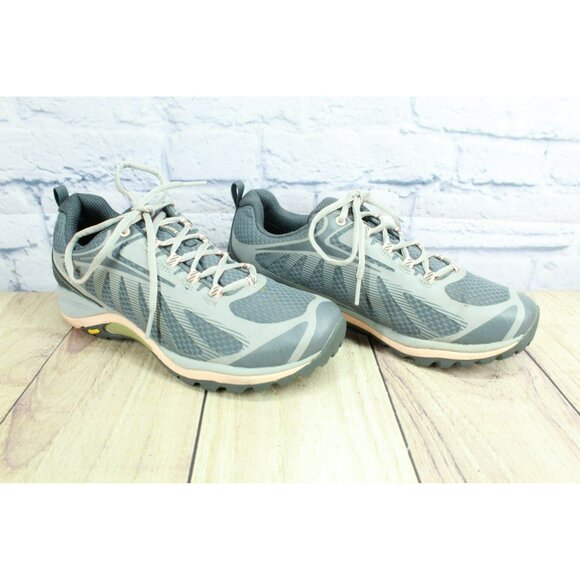 Merrell Siren Edge 3 Gray Mesh Waterproof Breathable Hiking Shoes Size 9.5 - Picture 3 of 9